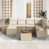 vidaXL Set Divano da Giardino con cuscino 7 pcs Beige polyrattan