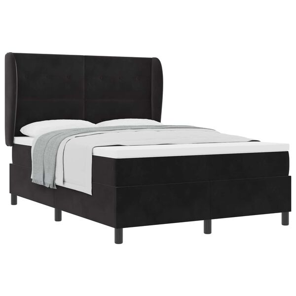 vidaXL Letto a molle con materasso Nero 200 x 160 cm Poliestere