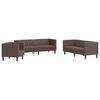 vidaXL Set Divani Chesterfield 3pz Marrone in Similpelle