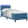 vidaXL Letto a Sorgente LED con led Blu Scuro 80 x 200 cm Velluto