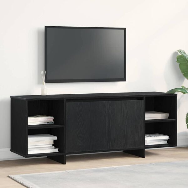 vidaXL Mobile TV Rovere Nero 120 x 30 x 40,5 cm Legno multistrato
