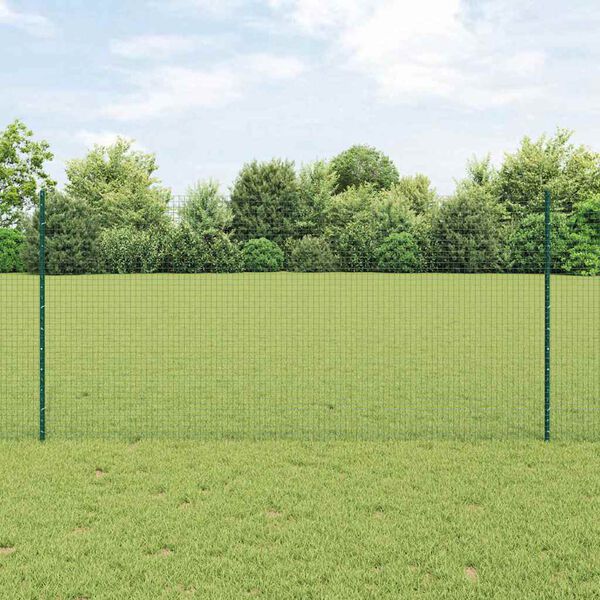 vidaXL Recinzione con Posto Verde 1,2 x 25 m Acciaio e PVC