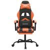 vidaXL Sedia da Gaming con Poggiapiedi Nero e Arancione in Similpelle