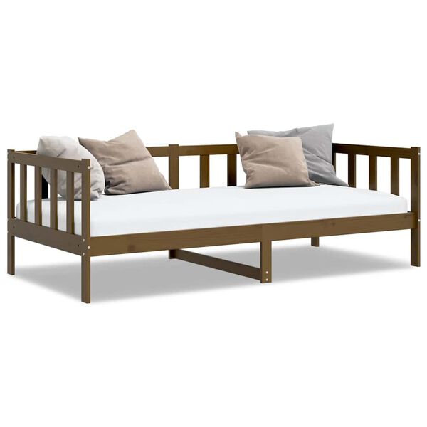 vidaXL Dormeuse Marrone Ambra in Legno Massello di Pino 90x200 cm