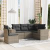 vidaXL Set Divano da Giardino 5 pz con Cuscini Grigio in Polyrattan