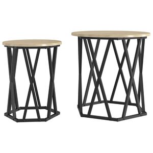 vidaXL Tavolino da salotto 2 pz Rovere Sonoma 50 x 50 x 50 cm