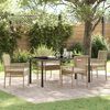 vidaXL Set da Pranzo per Giardino con cuscino 5 pcs Beige polyrattan