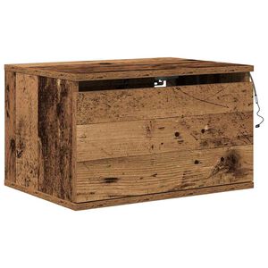 vidaXL Mobiletto da comodino a parete Legno vecchio 50 x 36 x 30 cm