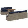 vidaXL Set Divano da Giardino 8 pz 7-Numero di posti Grigio e Blu