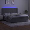 vidaXL Letto a Molle Materasso e LED Grigio Chiaro 160x200 cm Velluto