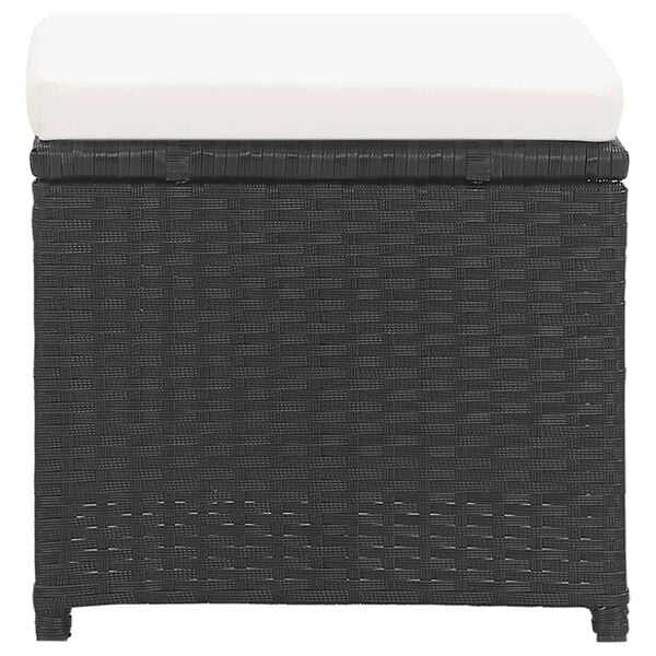 vidaXL Sgabelli da Giardino 2 pz con Cuscini in Polyrattan Nero