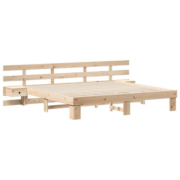 vidaXL Struttura del letto Marrone 180 x 200 cm Pino massello