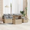 vidaXL Set Divano da Giardino 6 pcs Beige polyrattan