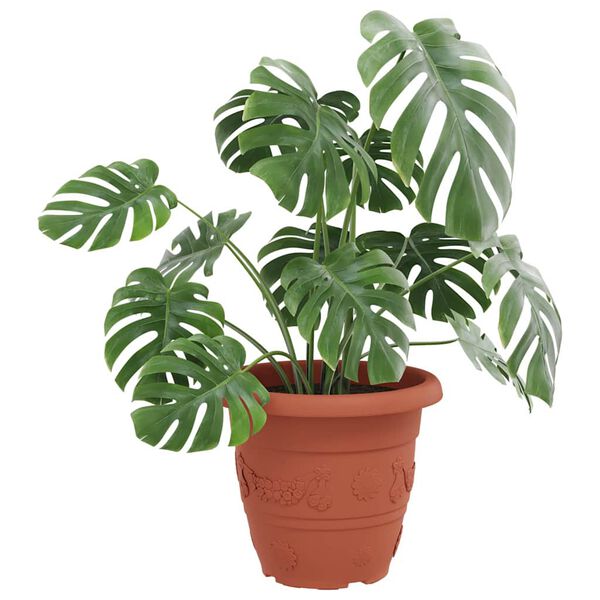 vidaXL Vaso Rotondo per Fiori 24 pcs Rosso Mattone &Oslash; 26 x 21.5 cm