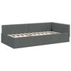 vidaXL Struttura Letto Angolare con Materasso 2 pcs Grigio Tessuto