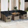 vidaXL Set Divano da Giardino 10 pz con Cuscini Grigio in Polyrattan