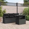 vidaXL Set Divano da Giardino con cuscino 5 pcs Nero Poly Rattan