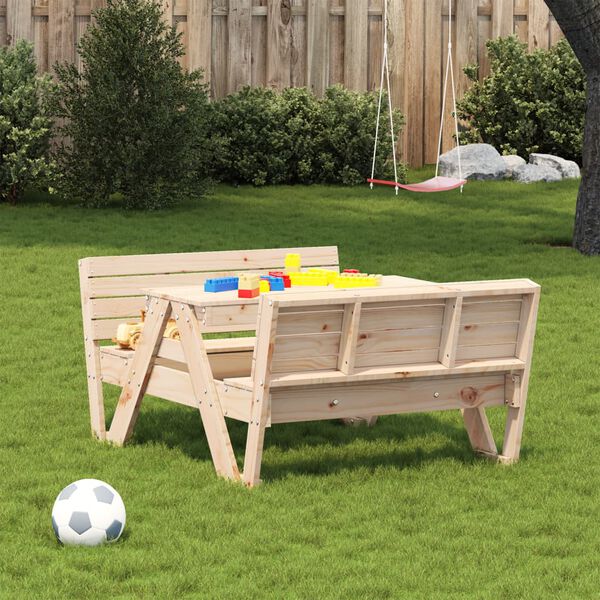 vidaXL Tavolo da Picnic per Bambini 88x122x58cm Legno Massello di Pino