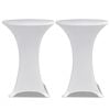 Copritavolo ?70 cm Bianco Tessuto elasticizzato 2 pezzi