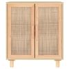vidaXL Credenza Marrone 60x30x70cm Legno Massello Pino Rattan Naturale