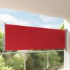 vidaXL Tenda Laterale Retrattile per Patio 120x300 cm Rossa