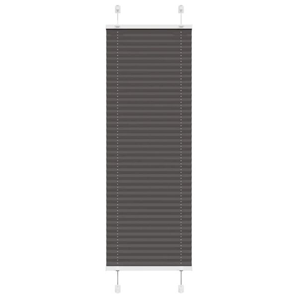 vidaXL Tenda Plissettata Nera 45x100 cm Larghezza Tessuto 44,4 cm