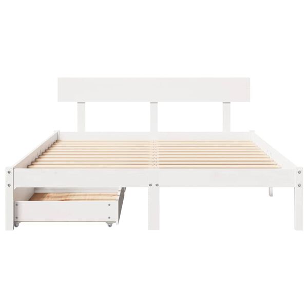 vidaXL Letto senza Materasso Bianco 140x200 cm Legno Massello di Pino