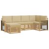 vidaXL Set di divani da esterno 6 pcs Bianco e Beige Poliestere