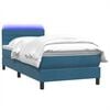 vidaXL Letto a Molle con Materasso e LED Blu Scuro 80x220 cm Velluto