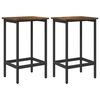 vidaXL Sgabello da bar 2 pz Rovere Fumo 40 x 32 x 74 cm