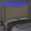 vidaXL Testiera a LED Crema 147x16x118/128 cm in Tessuto