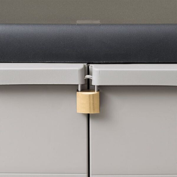 vidaXL Armadietto da Giardino a 2 Ripiani Nero e Grigio