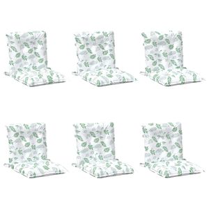 vidaXL Cuscino per Sedia Lowback 6 pcs Bianco 100 x 50 x 7 cm Oxford
