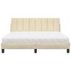 vidaXL Letto con Materasso Hanko Crema 160x200 cm in Tessuto