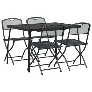 vidaXL Set di Mobili da Esterno 5 pz Antracite Ferro e Acciaio