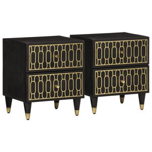 vidaXL Comodini 2pz 40x33x46 cm in Legno Massello di Mango