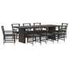 vidaXL Set da pranzo per esterni 9 pz Nero polyrattan