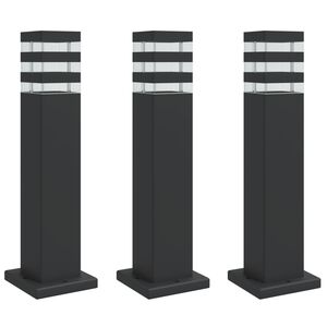 vidaXL Lampade da Terra per Esterni Nera 50 cm in Alluminio