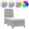 vidaXL Letto a Molle Materasso e LED Grigio Chiaro 90x200 cm Tessuto
