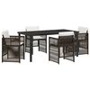 vidaXL Set da Pranzo per Giardino 5 pz Marrone