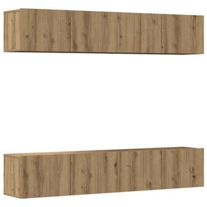 vidaXL Mobili TV a Parete 4 pz Rovere Artigianale in Legno Multistrato