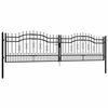 vidaXL Cancello per recinzione KAMPEN con punta a lancia Nero 394,5x100 cm in acciaio