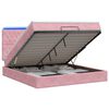 vidaXL Letto Ottomano con Materasso e LED Rosa 140 x 190 cm Velluto