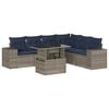 vidaXL Set Divani da Giardino 7 pz con Cuscini Grigio in Polyrattan