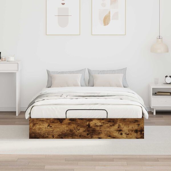 vidaXL Letto ottomano Quercia Affumicata 193 x 120 x 25 cm