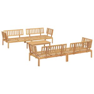 vidaXL Set Divano Pallet da Giardino 5 pz in Legno Massello di Acacia