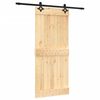 vidaXL Porta Scorrevole con Set Hardware 90x210 cm Legno Massello Pino