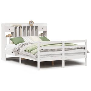 vidaXL Letto Libreria senza Materasso Bianco 140x200 cm Legno di Pino