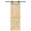 vidaXL Porta Scorrevole con Set Hardware 80x210 cm Legno Massello Pino