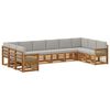 vidaXL Set divano sezionale con cuscino 7 pcs Naturale e Grigio Chiaro